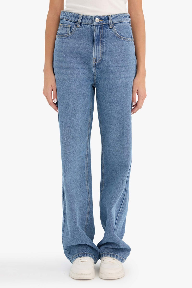 ديفاكتو بنطلون جينز وايد ليج برجل عادية وخصر عالي - Image 3